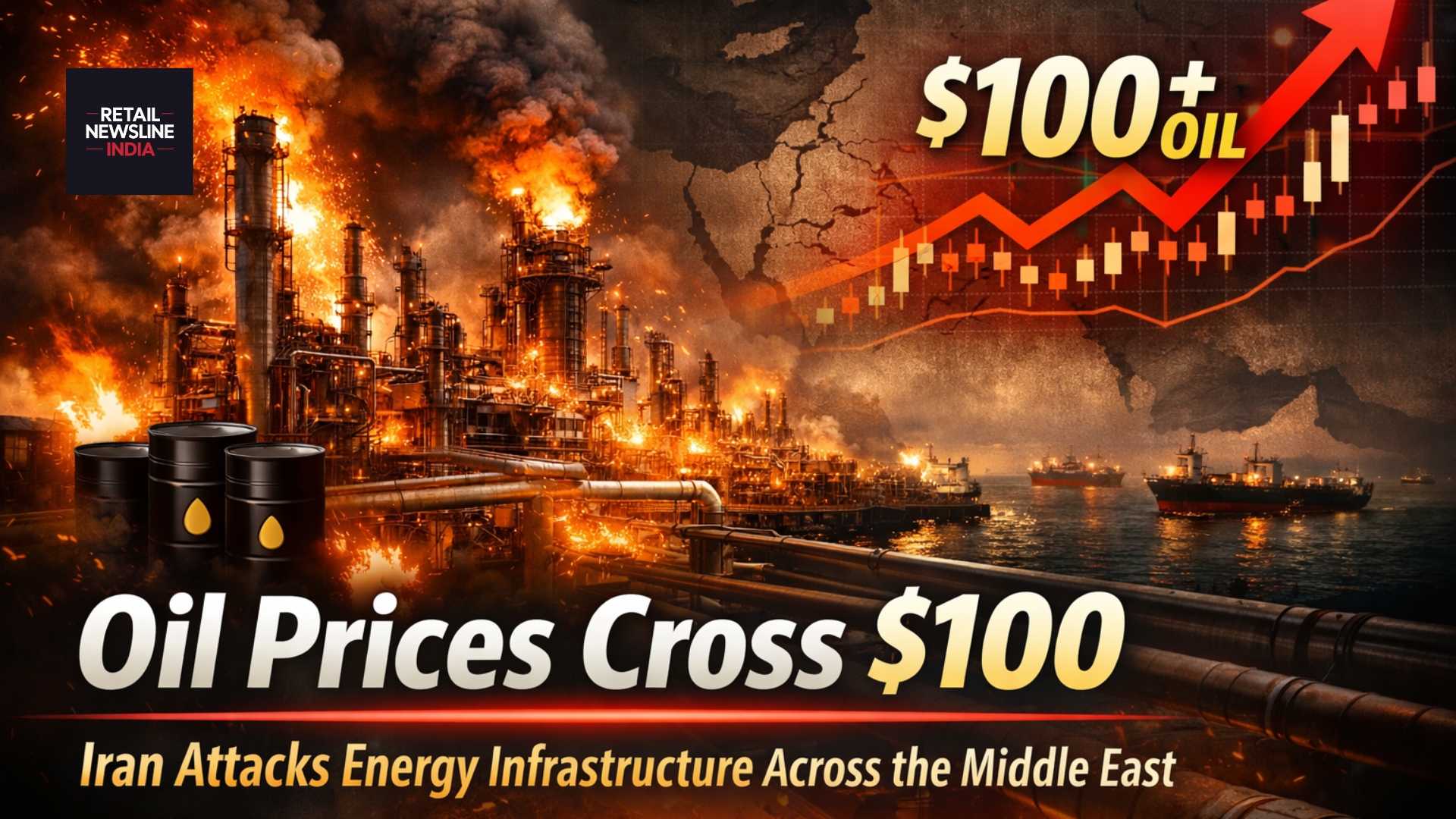 Oil Prices Cross $100 as Iran Attacks Energy Infrastructure Across the Middle East