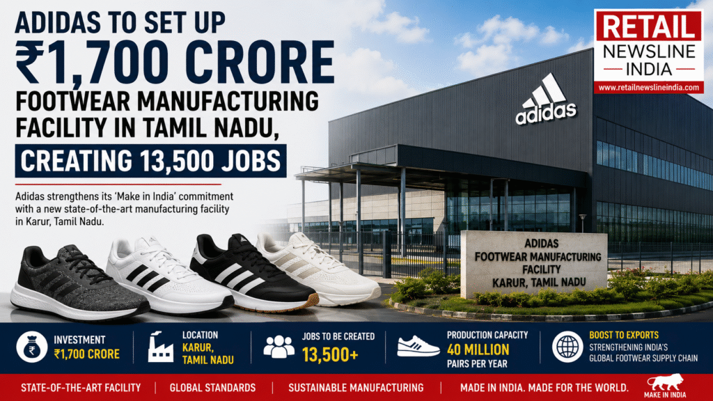 Adidas to Set Up ₹1,700 Crore Footwear Manufacturing Facility in Tamil Nadu, Creating 13,500 Jobs