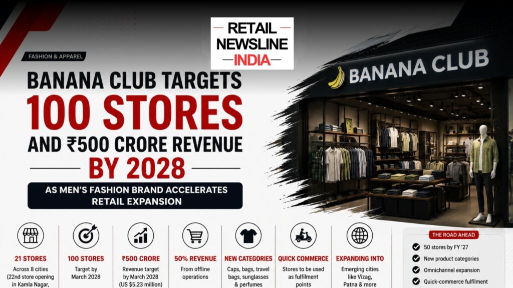 Banana Club Targets 100 Stores and ₹500 Crore Revenue by 2028 as Men’s Fashion Brand Accelerates Retail Expansion